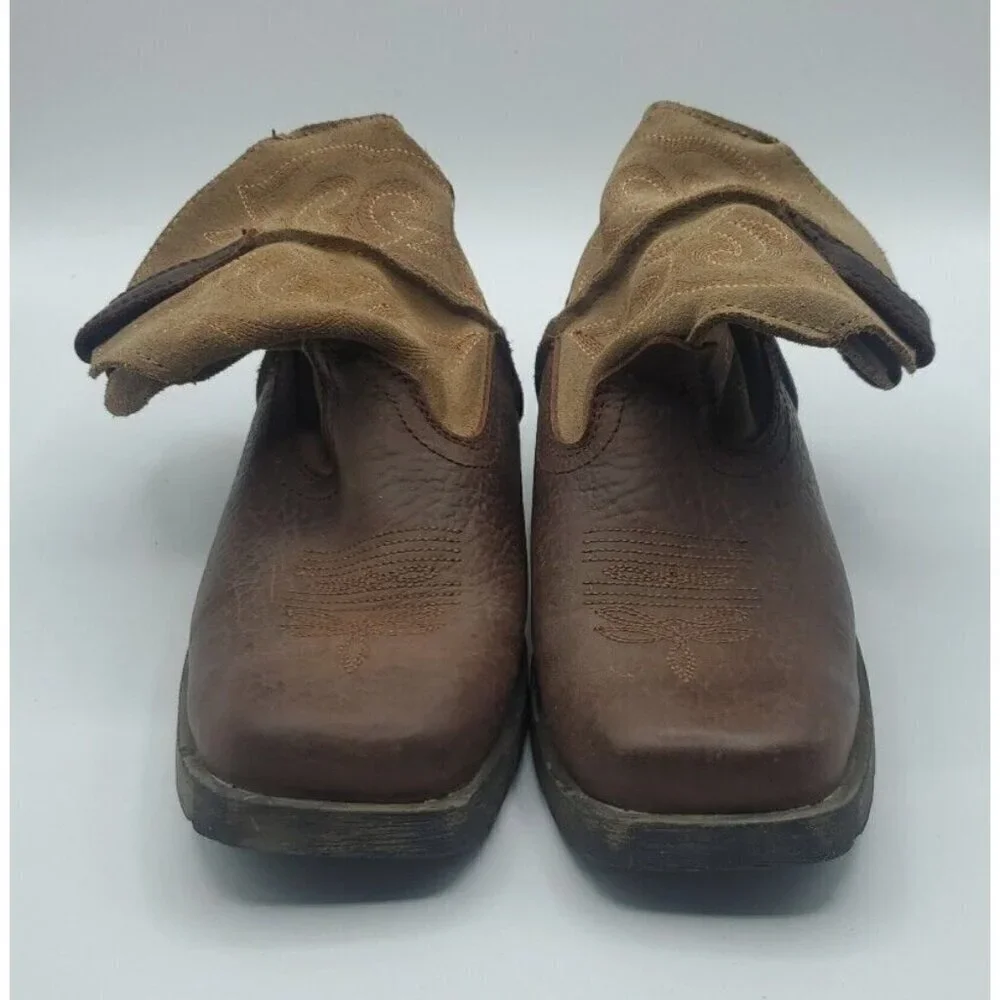LAREDO Youth Little Prowler Size 13 .5 D Dark Brown / Tan Boots Square Toe